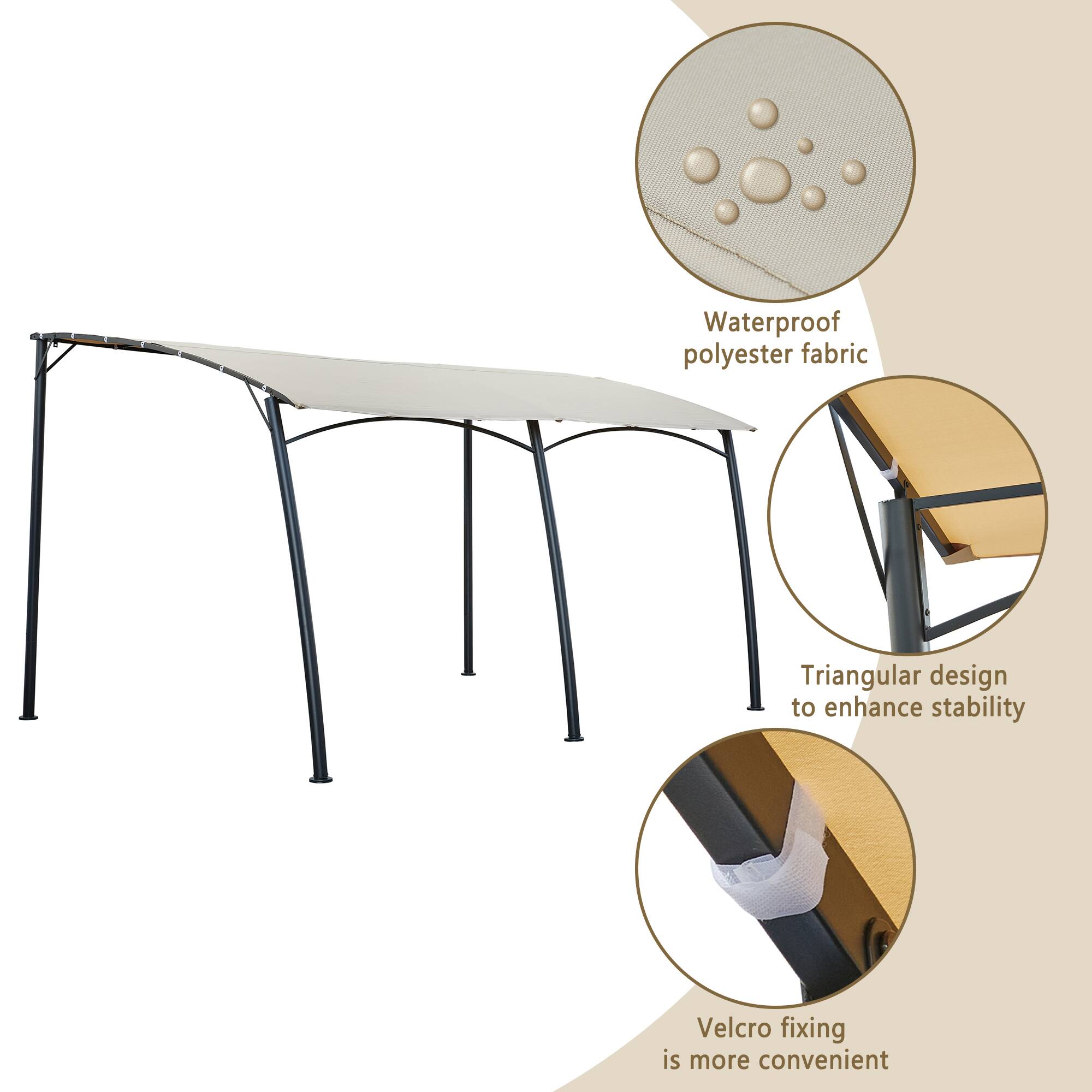 Waterproof polyester fabric  
Triangular design to enhance stability  
Velcro fixing is more convenient