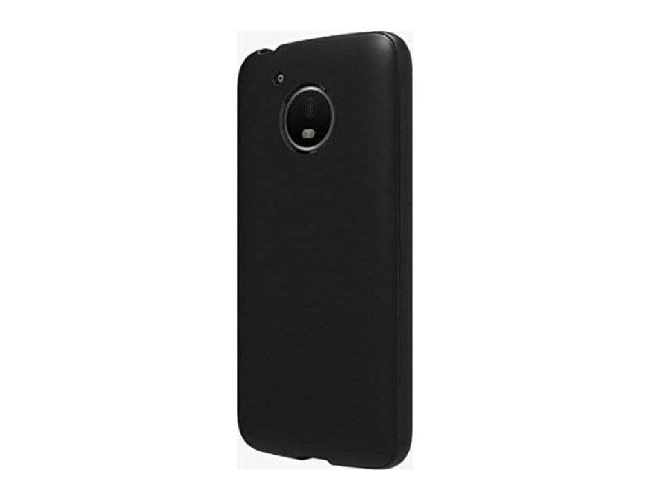 Back. Verizon - Verizon Silicone Hard Cover Protection Case For Motorola Moto E4 Plus - Black..