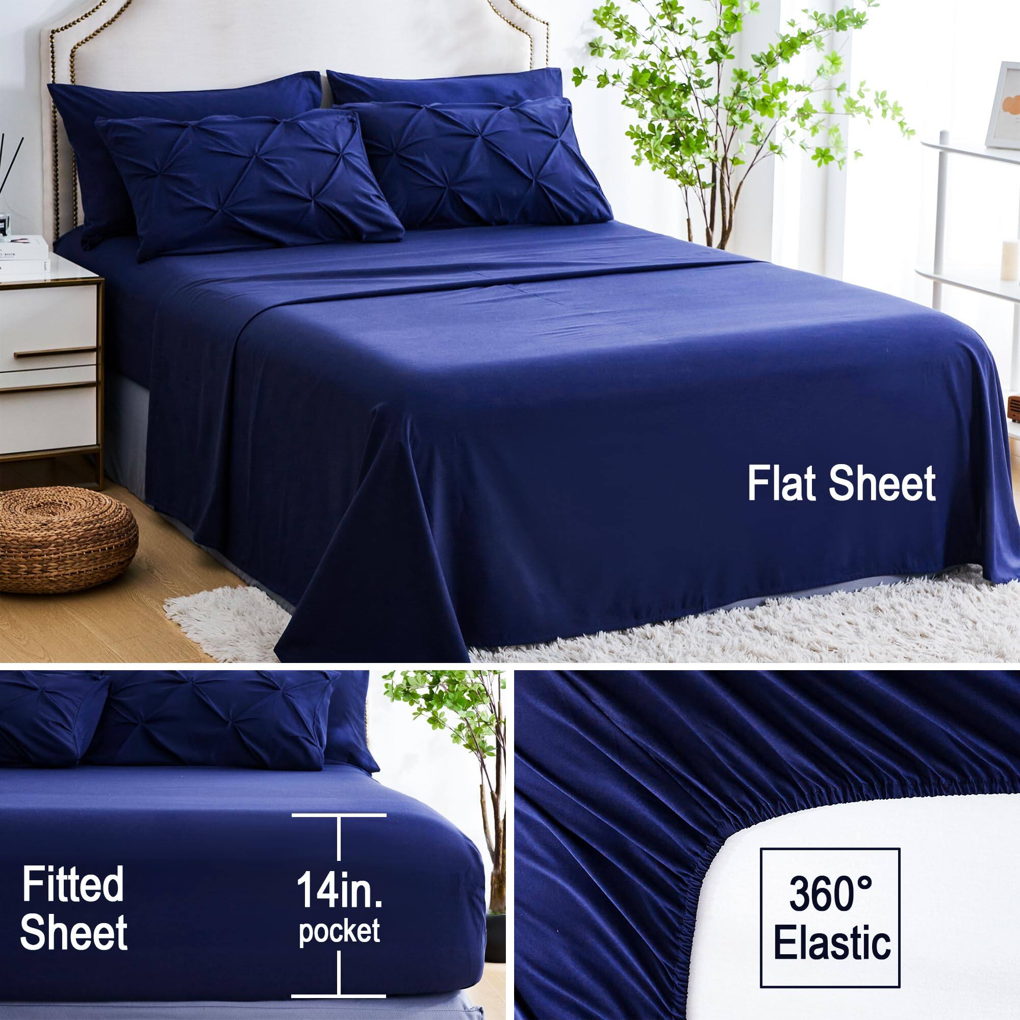 - Flat Sheet
- Fitted Sheet
- 14in. pocket
- 360° Elastic