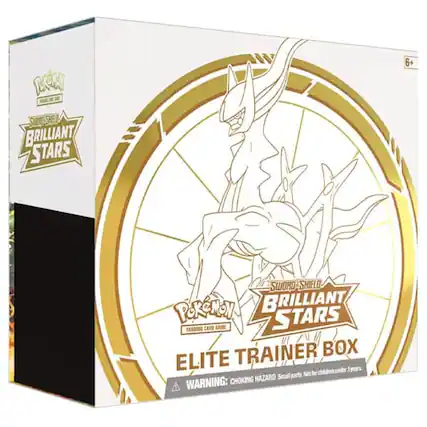 B STCRAR 50 BRILLIANT STARS 6+ SWORD SHIELD POKEMON BRILLIANT TRADING CARD GAME STARS ELITE TRAINER BOX 3 parts Not for HAZARD Small WARNING: CHOKING HAZARD Small parts. Not for children under 3 years.