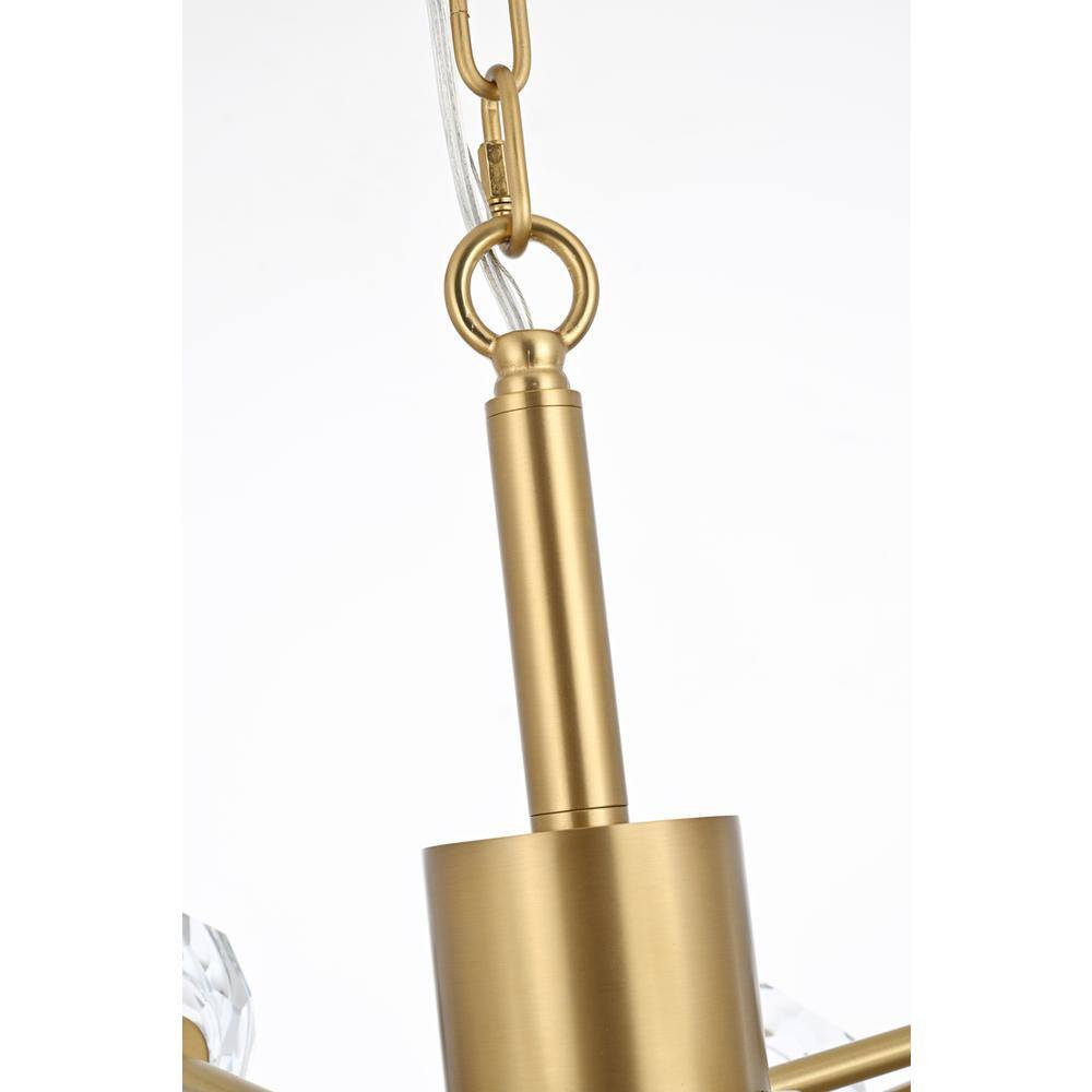 Alt View 4. Elegant Lighting - Graham 8 Light Pendant in Gold - Gold And Clear.