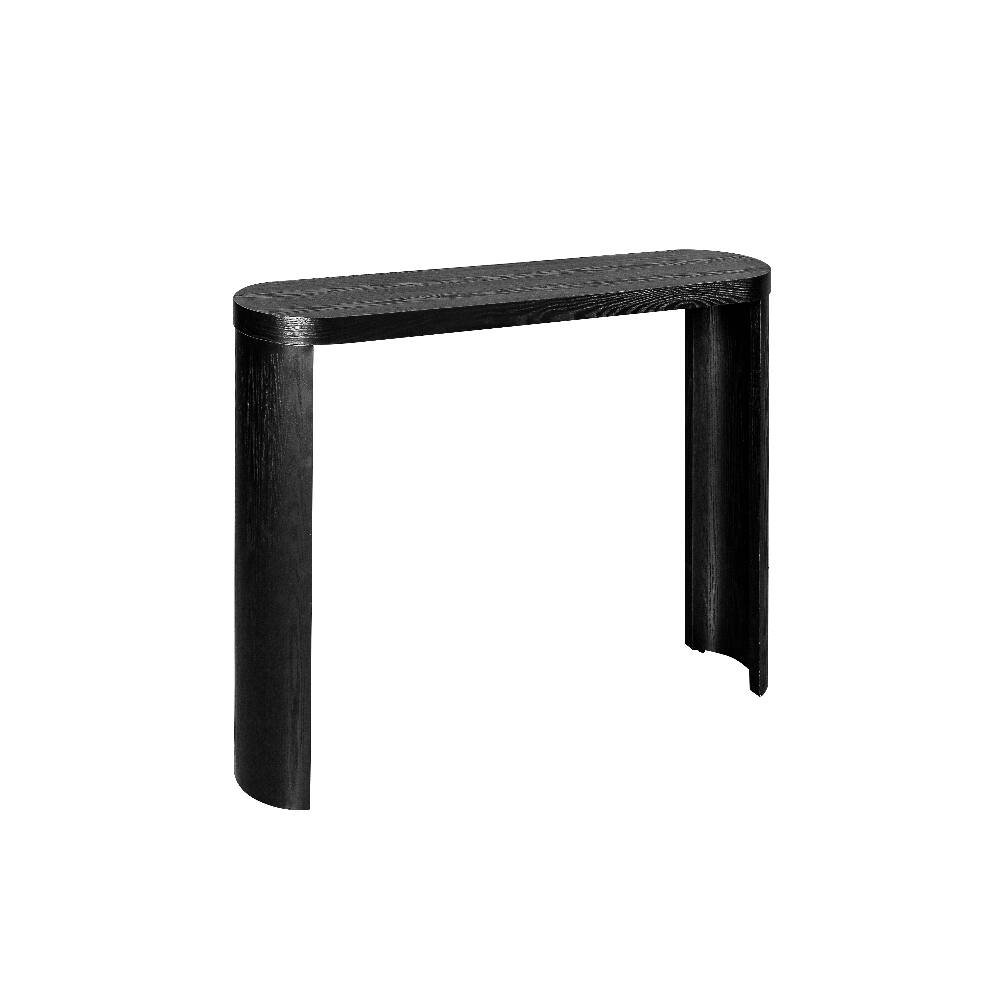 Alt View 9. Loheer - Loheer 60 inch black console table reversible curved legs oval entryway table - Black.