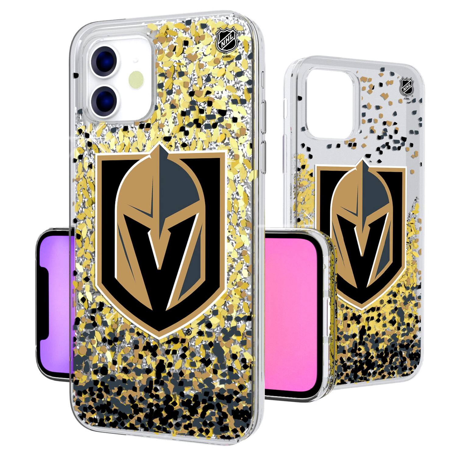 Alt View 2. Keyscaper - Vegas Golden Knights iPhone Confetti Glitter Case - 16 - Multicolor.
