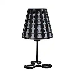 Manhattan Lane - Plastic Shade Metal Table Lamp with Open Clover Base - Black