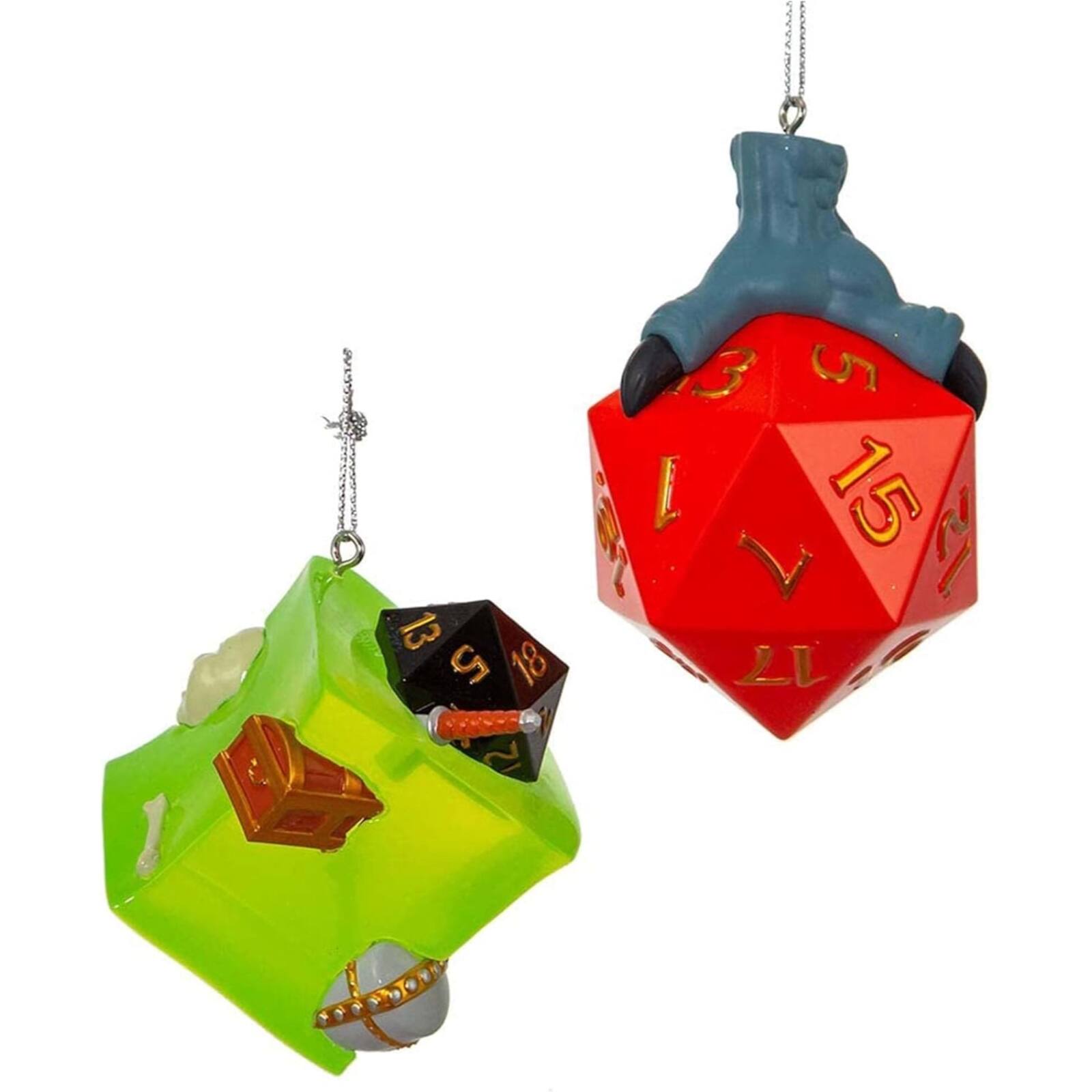 Alt View 1. Kurt S Adler - Kurt Adler Dungeons and Dragons Dice and Gelatinous Cube Christmas Ornaments 2 Piece Set - Multicolor.