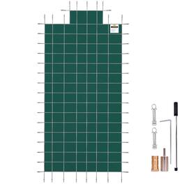 VEVOR - Pool Safety Cover Fits 20x40ft Rectangle Inground Pools, Safety Pool Cover with 4x10ft Center End Step - Green