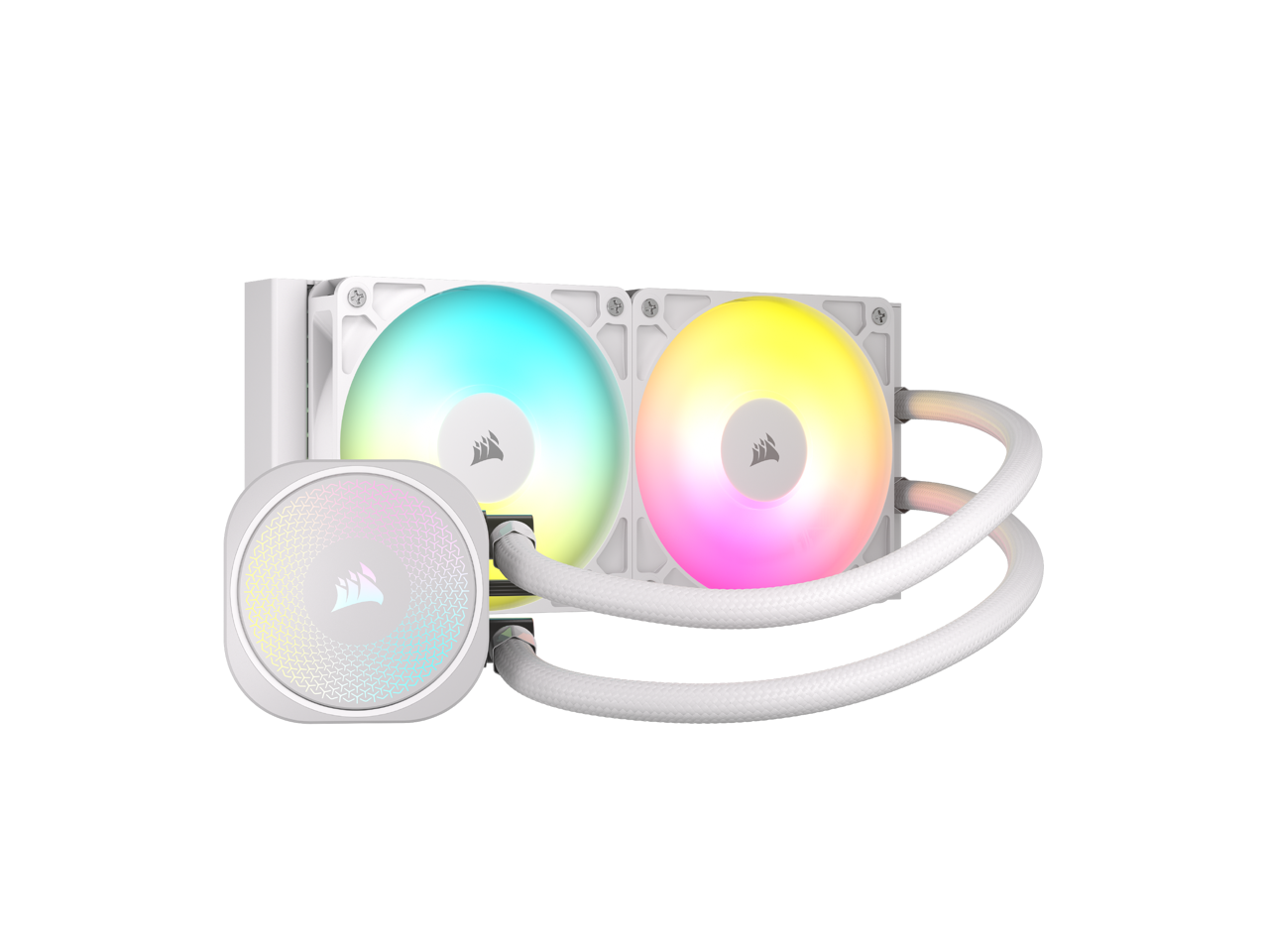 Front. CORSAIR - CORSAIR NAUTILUS 240 RS ARGB White – RS120 Fans – Intel LGA 1851, AMD AM5/AM4 – Daisy-Chain & Motherboard Connect - White.