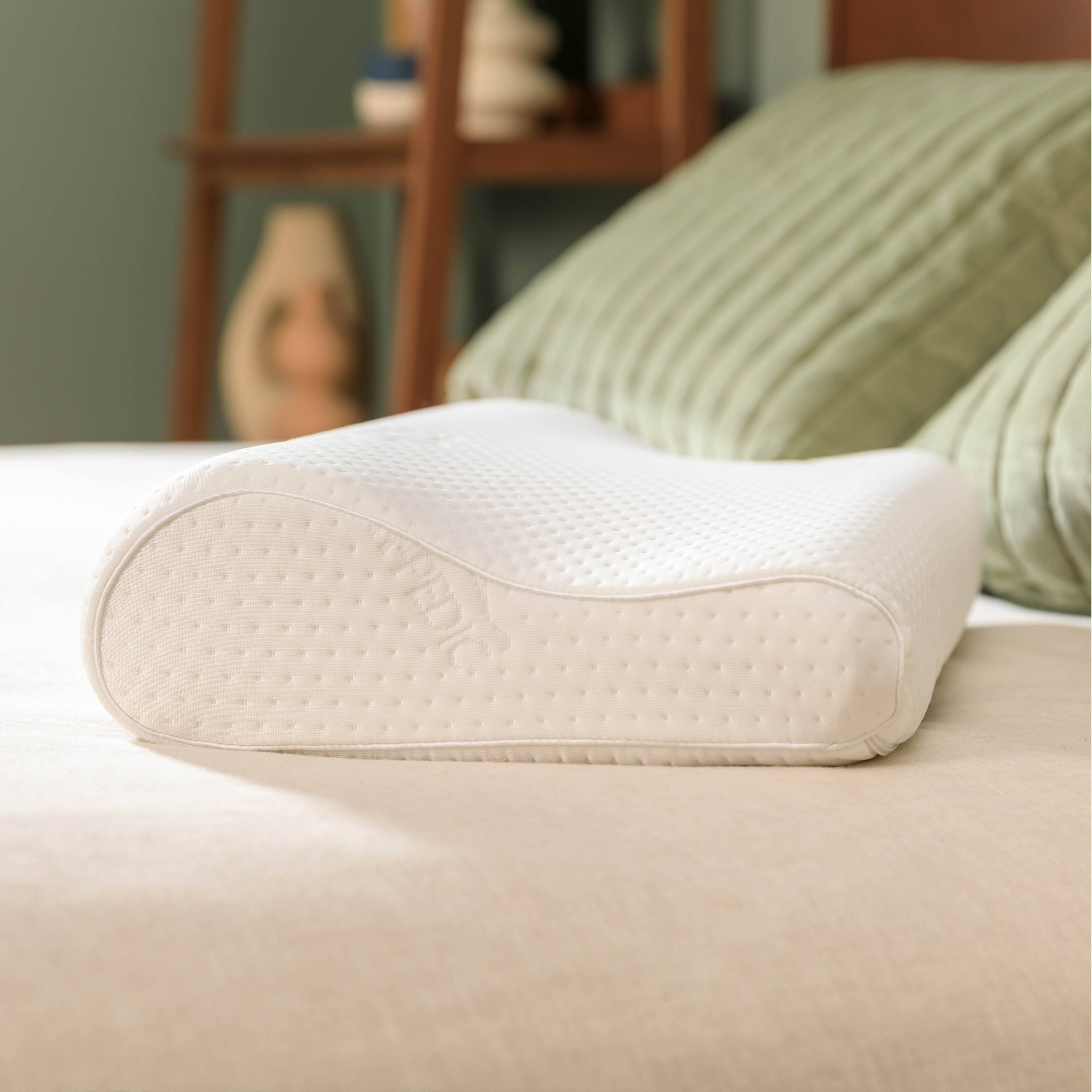 Angle. Tempur-Pedic - Tempur-Pedic TEMPUR-Neck™ Pillow, Standard - Small Profile - White.