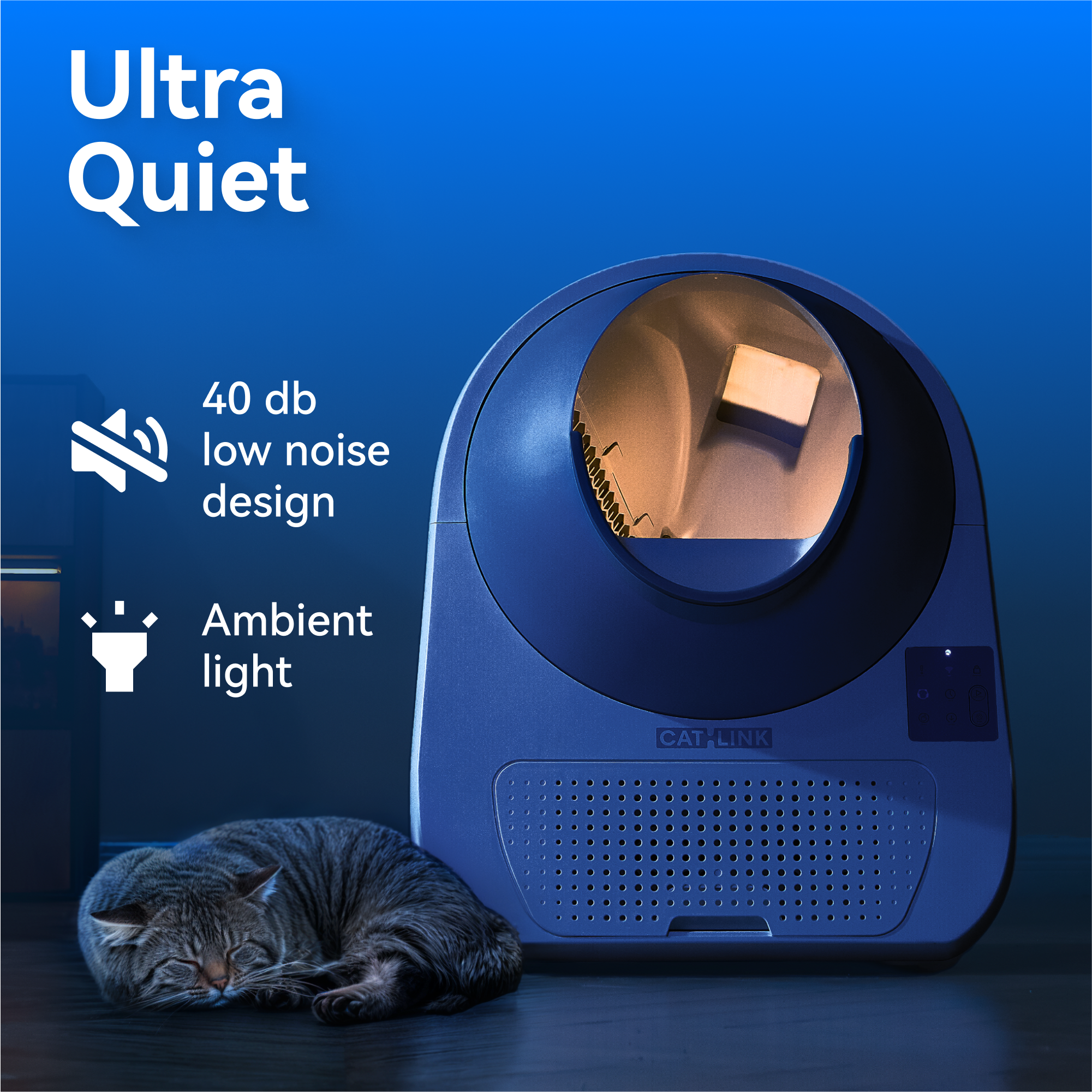 Ultra Quiet

40 db low noise design

Ambient light

CAT-LINK