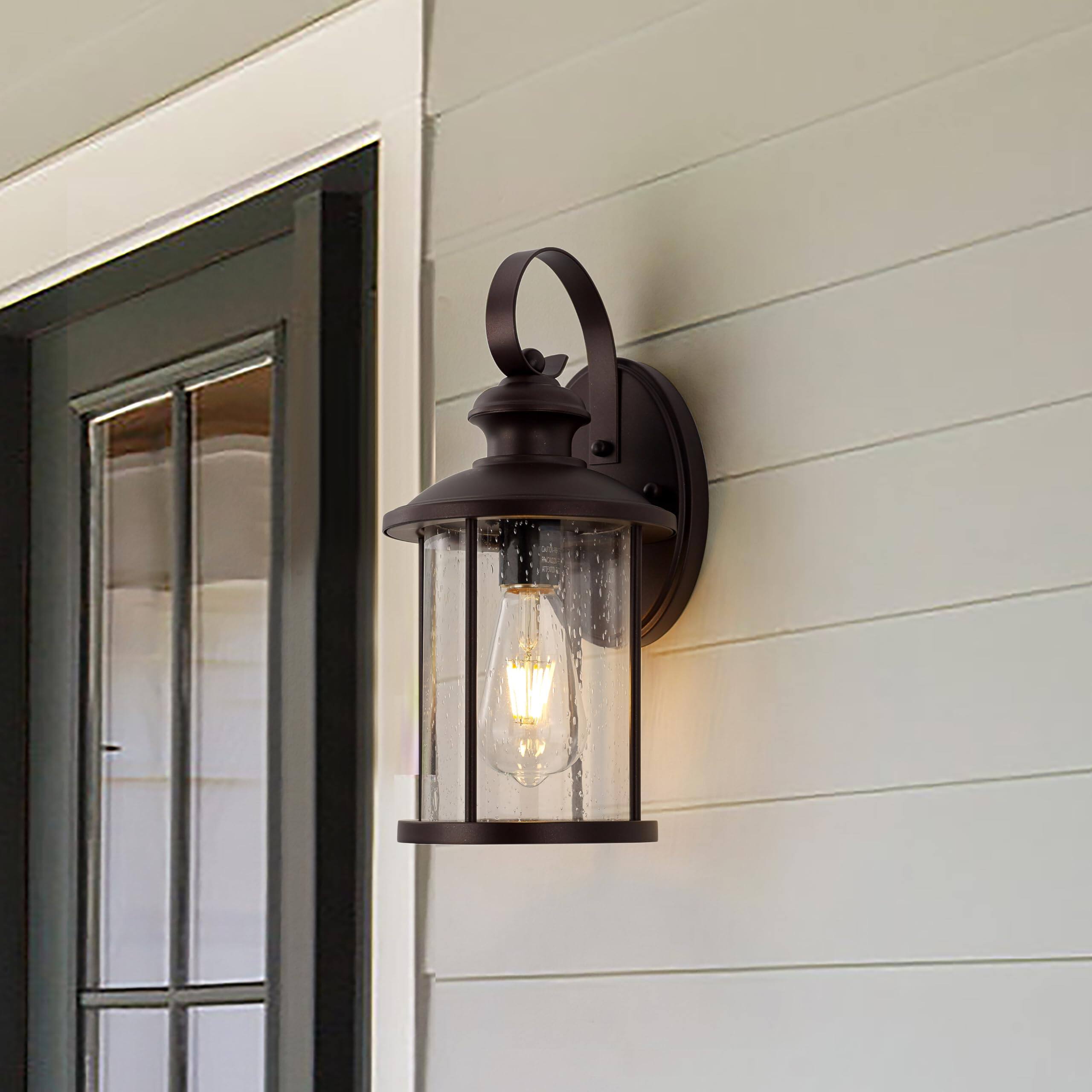 Cedar Assembly Oil Rubbed Bronze Outdoor Wall Light Fixtures Clear ...