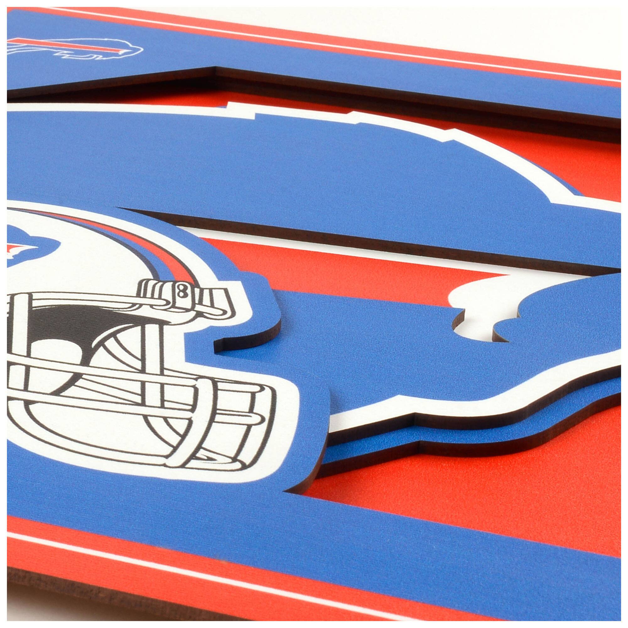 Alt View 1. YouTheFan - Buffalo Bills 12'' x 12'' 3D Logo Wall Art - Multicolor.