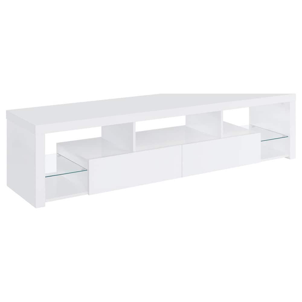 Coaster Co. of America - Jude 2-drawer Engineered Wood 71" TV Stand High Gloss - White