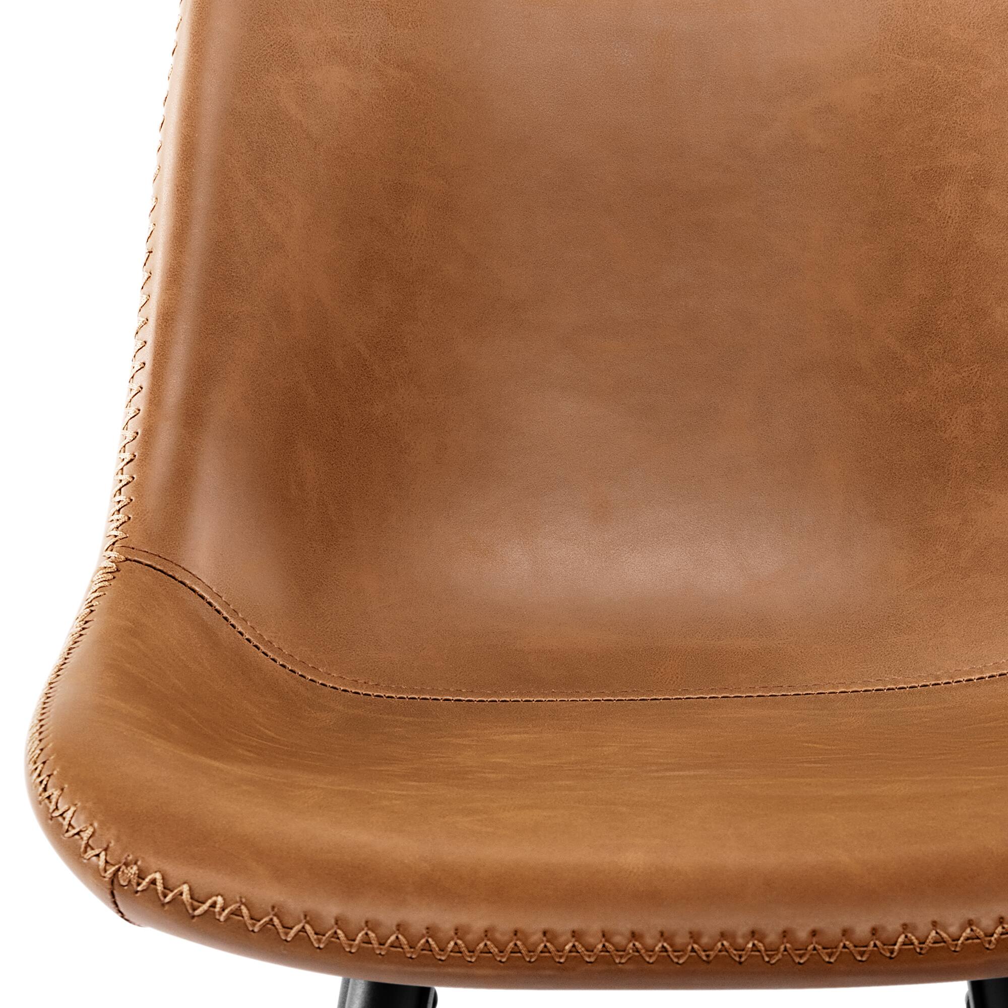 Alt View 4. KERDOM - Bar Stools Set of 2, Vintage High Island Chairs for Home Pub, Tall Dining Chair 24/28 inches Height Coffee Counter Stool - Brown - 24'' Height.