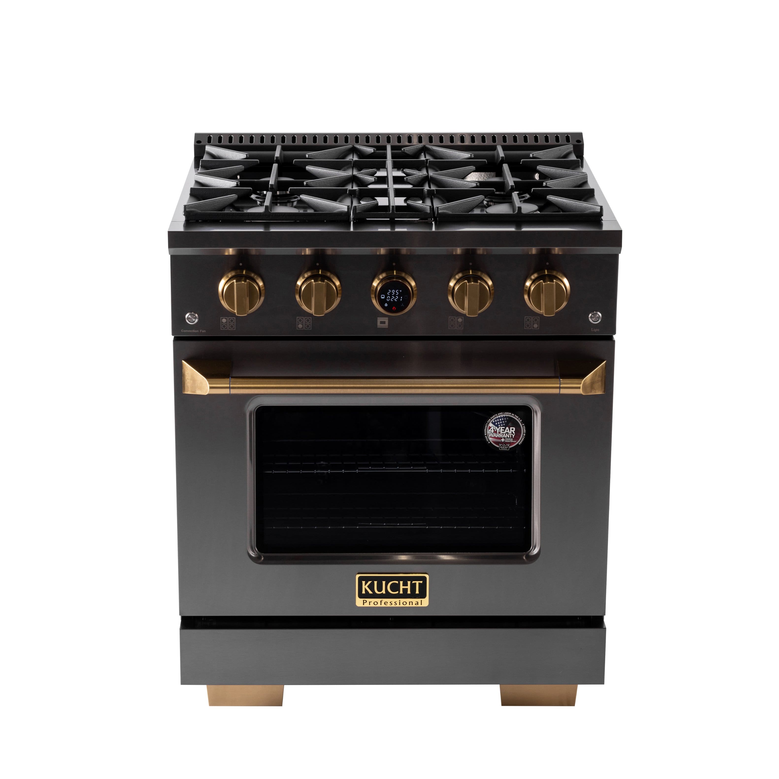 30 in. 4.2 cu. ft. Dual Fuel Range, 4 Burners, NG, Titanium SS, Kucht Horus Thermostat - Gemstone