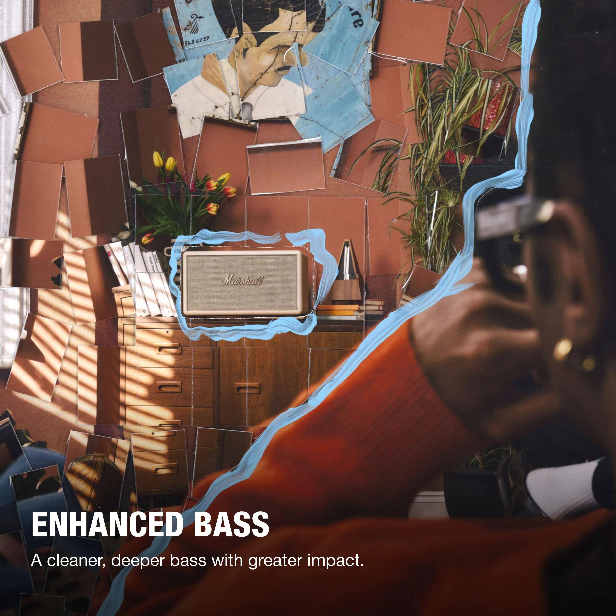 147 72 a.m. Merhats  
ENHANCED BASS  
A cleaner, deeper bass with greater impact.