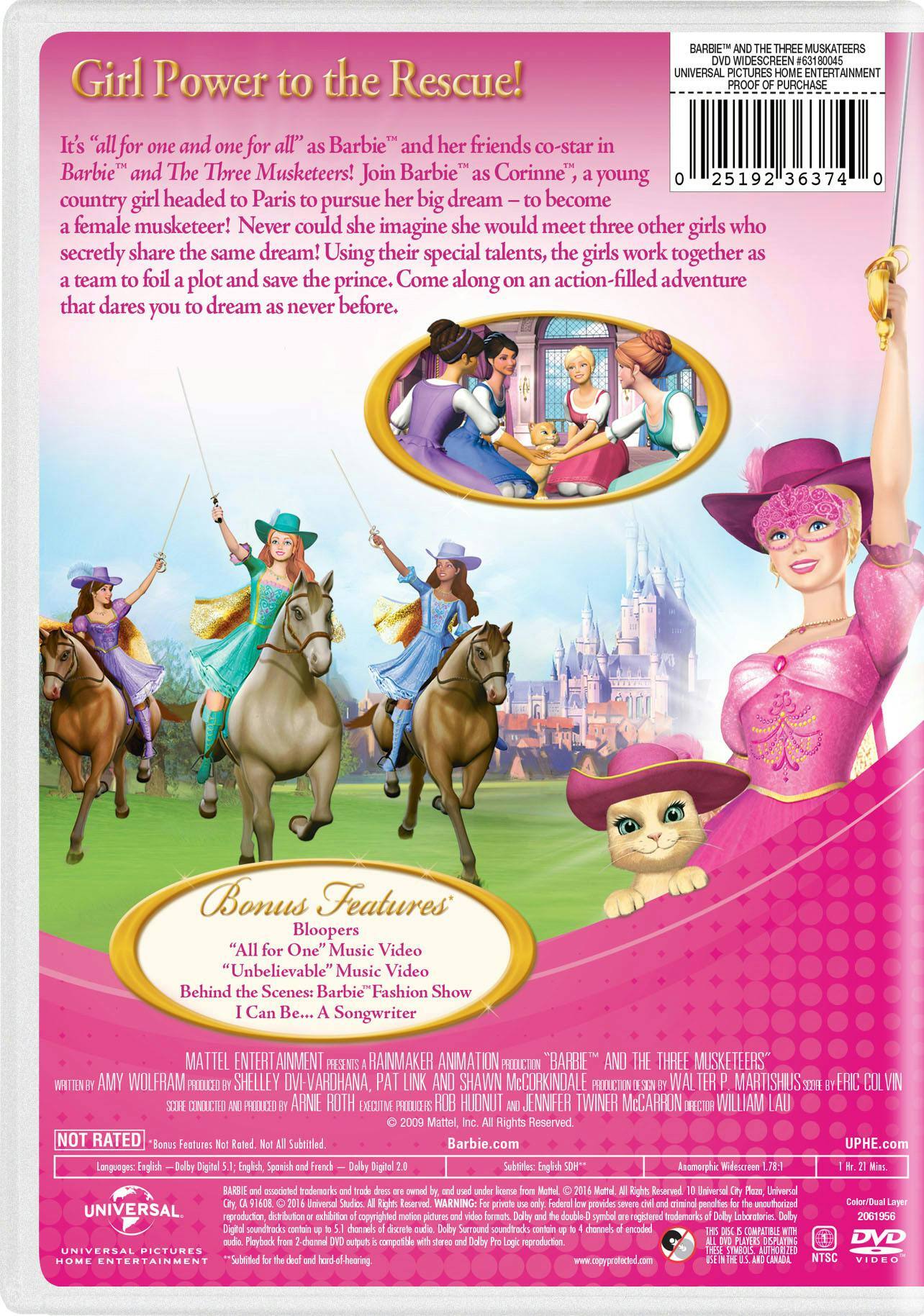 Angle. Barbie and the Three Musketeers [DVD].