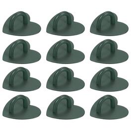 Unique Bargains - Metal Phone Charm Hook 1", 12pcs Adhesive Heart Shaped Finger Grip for Smartphones Keychain Tablet Case Accessories - Dark Green