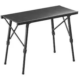 Outsunny - Height Folding Picnic Table with Removable Plates - Black