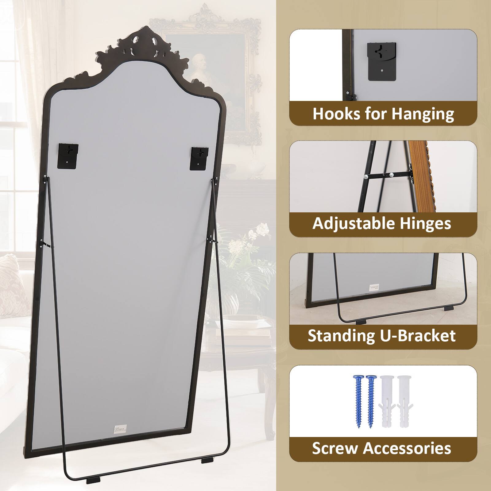 Hooks for Hanging Adjustable Hinges Standing U-Bracket Screw Accessories