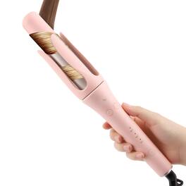 Live At Space - Automatic Curling Iron Rotating | 1.25-inch 3 Temperature Settings 320-390°f Ionic Care & Anti-sclad For Long - Pink