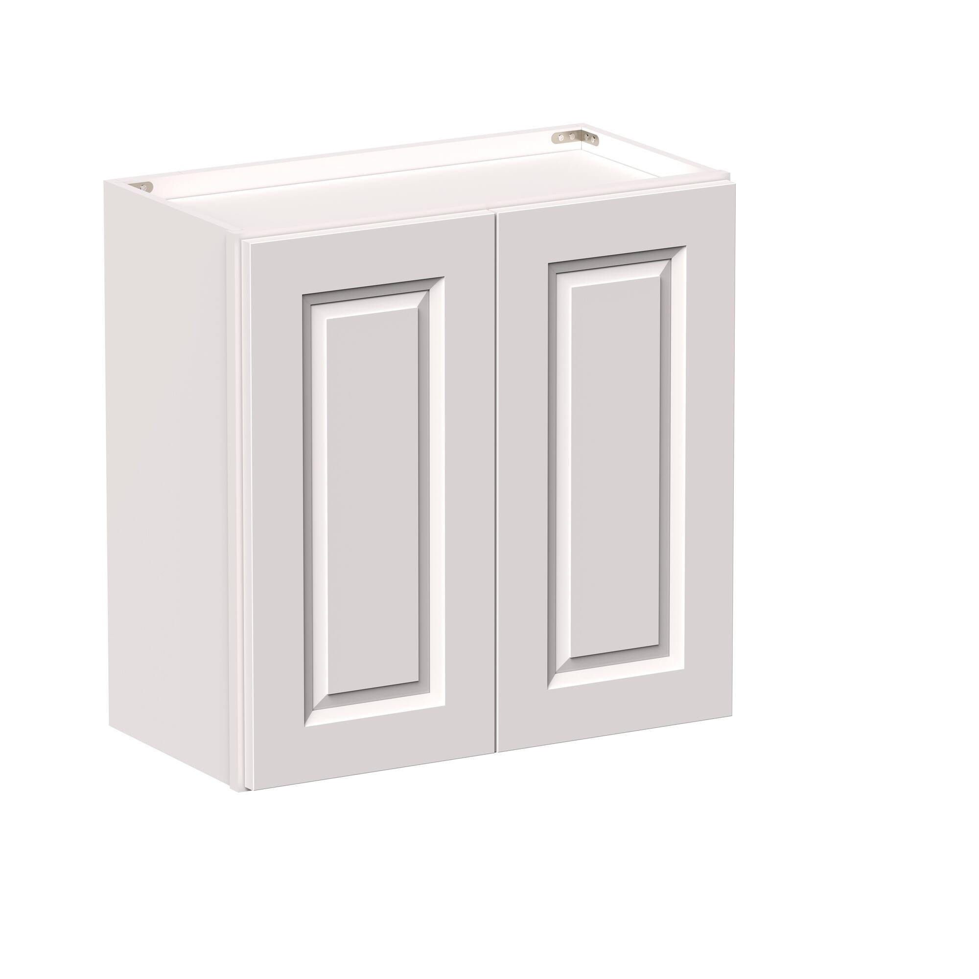Angle. Boyel Living - 24-in W x 24-in H x 12-in D Shaker RTA Kitchen Wall Cabinet with Soft-Close Doors - Glacier White.