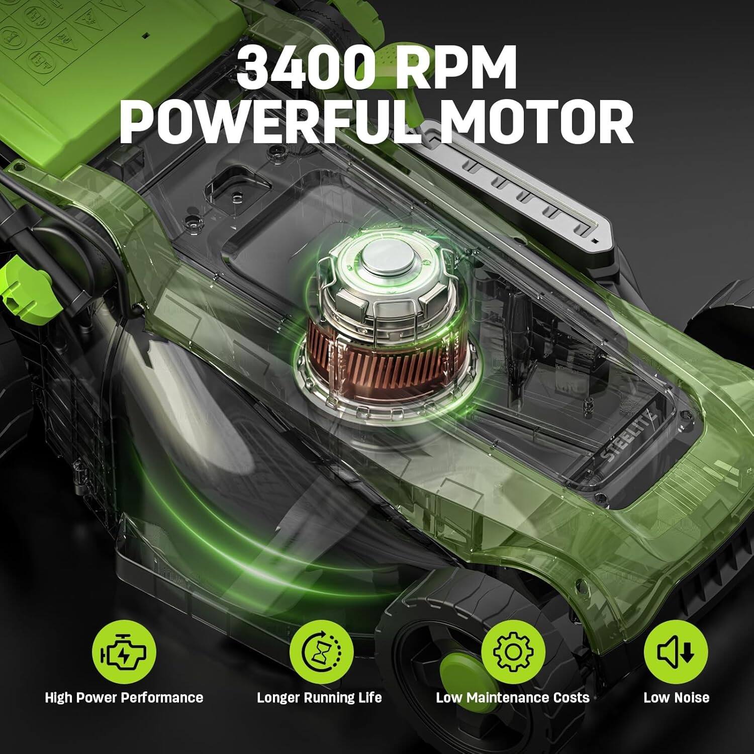 3400 RPM POWERFUL MOTOR

- High Power Performance
- Longer Running Life
- Low Maintenance Costs
- Low Noise