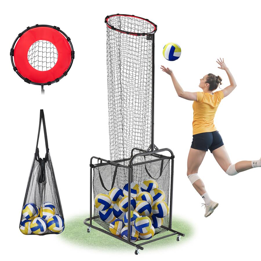 VEVOR Volleyball Setter Training Equipment, Angle and Height Adjustable ...