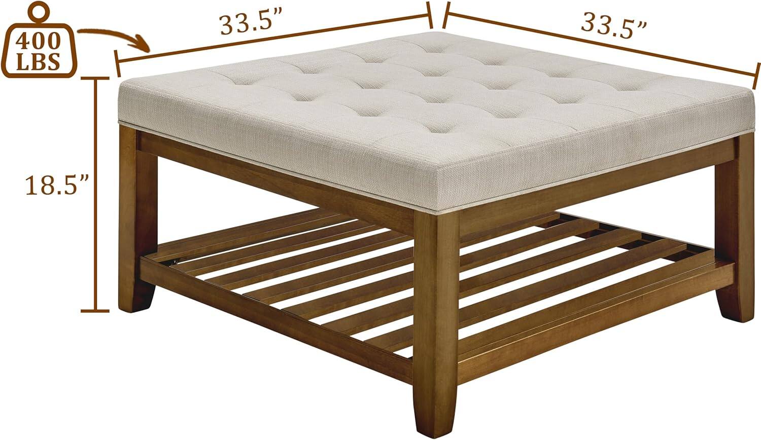 400 LBS  
33.5" x 33.5"  
18.5"
