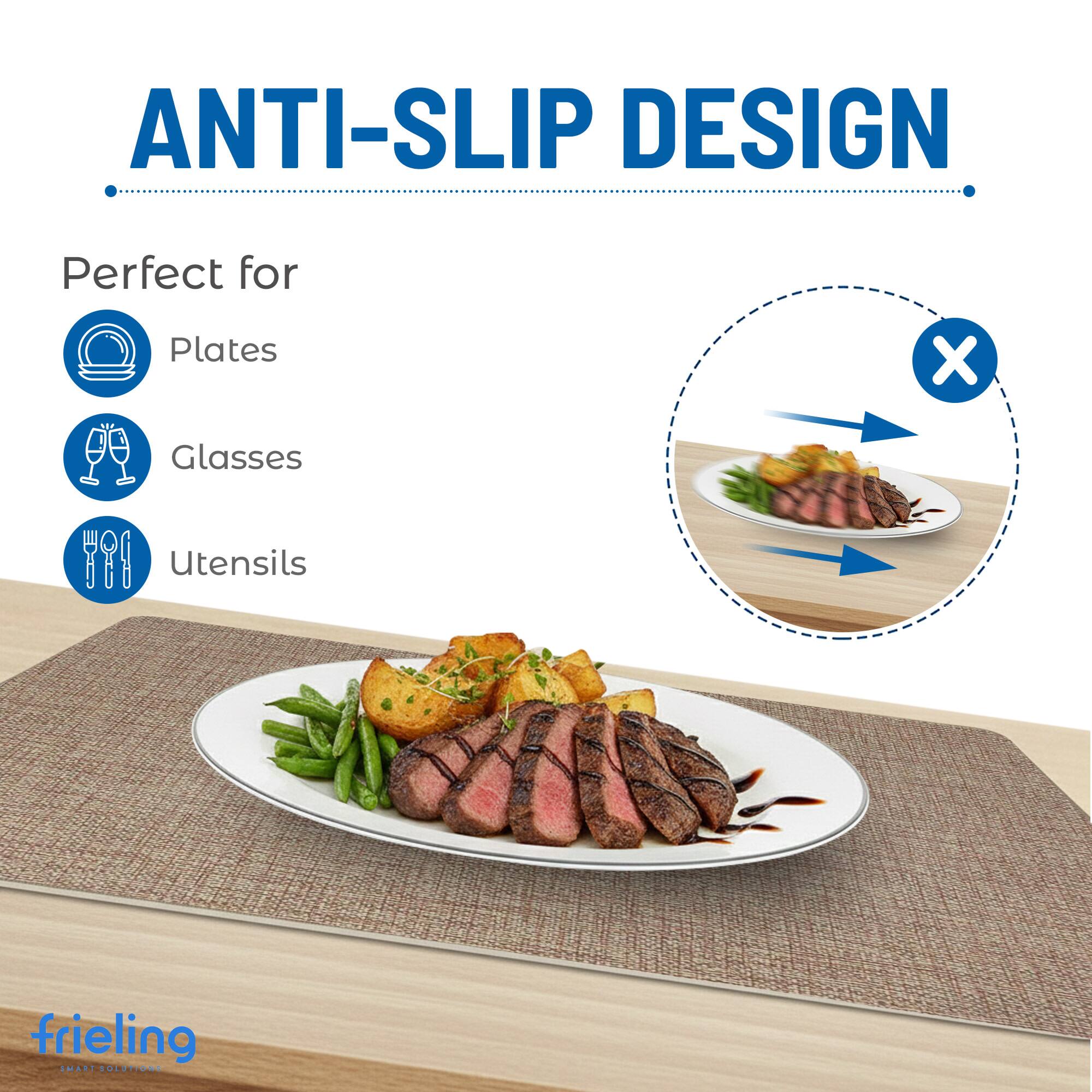 ANTI-SLIP DESIGN  
Perfect for Plates, Glasses, Utensils  
frieling  
SMART SOLUTIONS