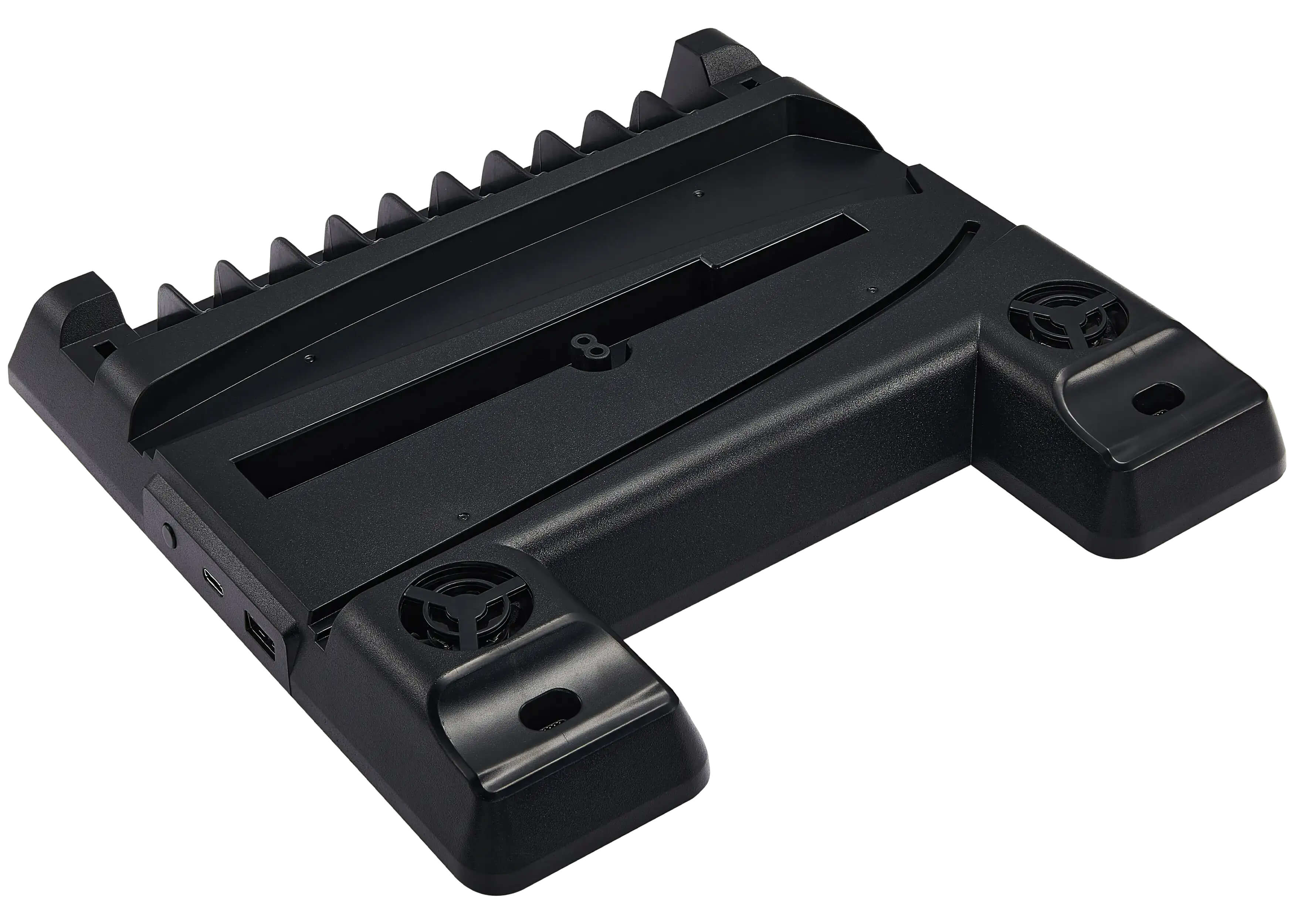 Angle. Dobe - Multifunctional Cooling Charging Stand Compatible For PlayStation 5 / Slim / Pro - Black - Black.