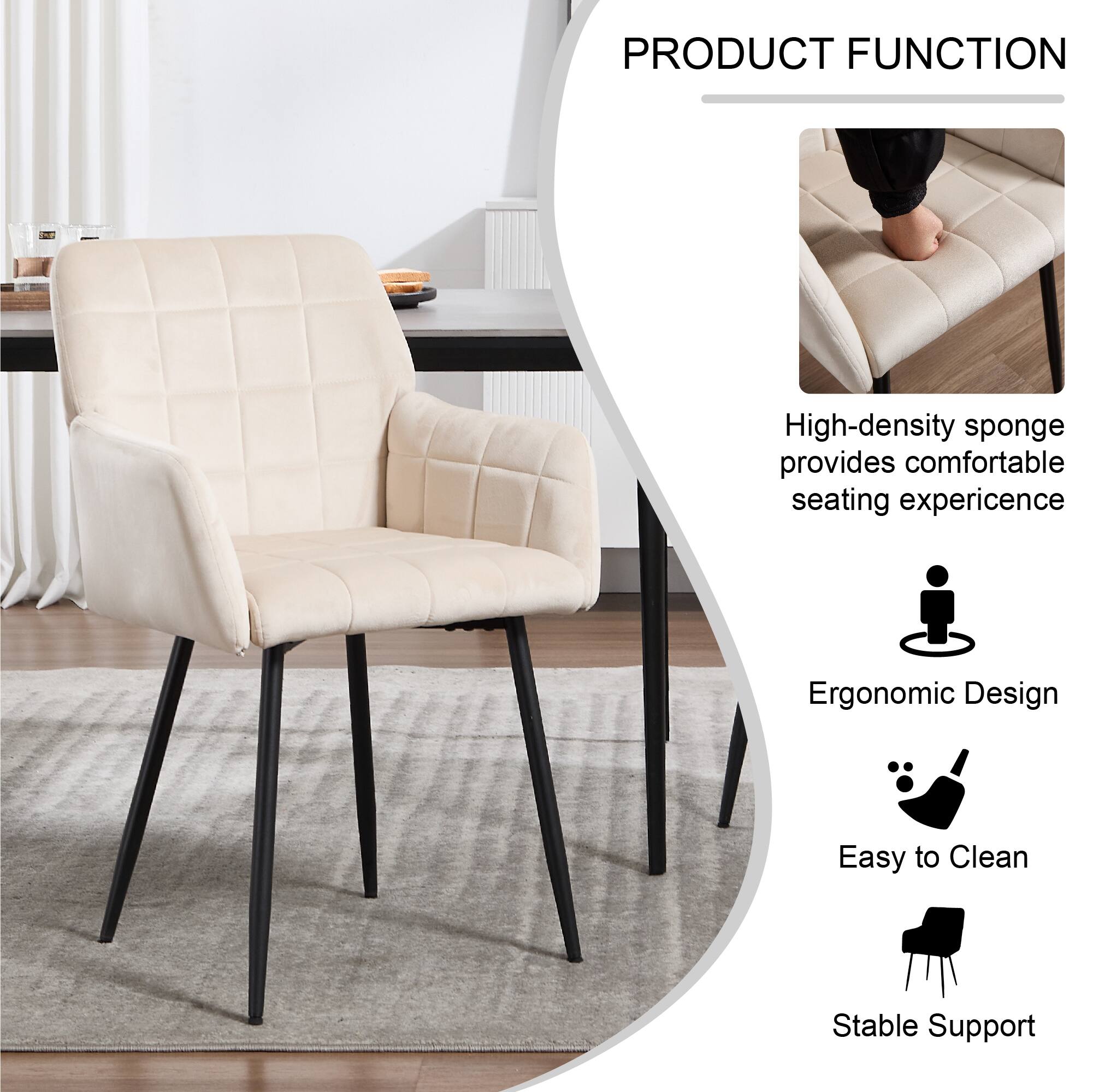 PRODUCT FUNCTION

- High-density sponge provides comfortable seating experience
- Ergonomic Design
- Easy to Clean
- Stable Support