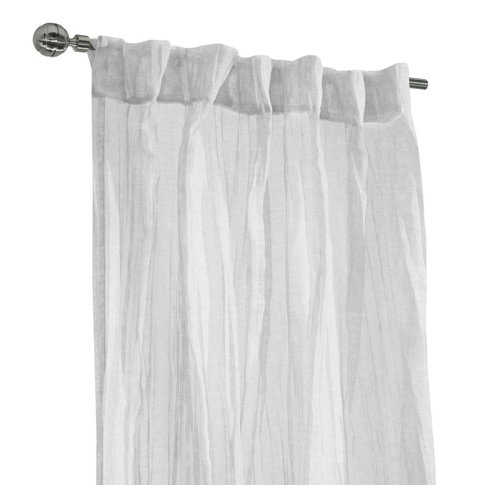 Left. Commonwealth Home Fashions - Habitat Paloma Sheer Dual Header Stylish and Functional Curtain Panel 52" x 95" White - White.