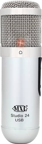 Front. MXL - Studio 24 USB Microphone - Silver.
