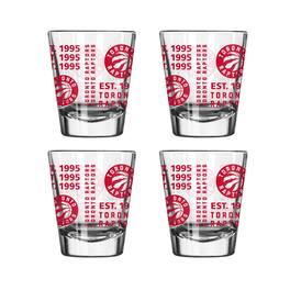 Logo Brands - Toronto Raptors 4-Pack 2oz. Shot Glass Set - Multicolor