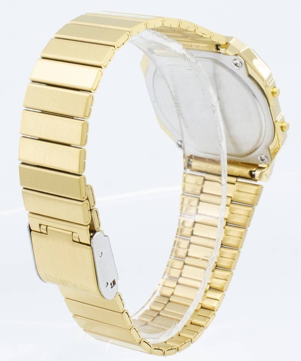 Back. Casio - Vintage A700WG-9A Alarm Chronograph Quartz Mens Watch - Gold.