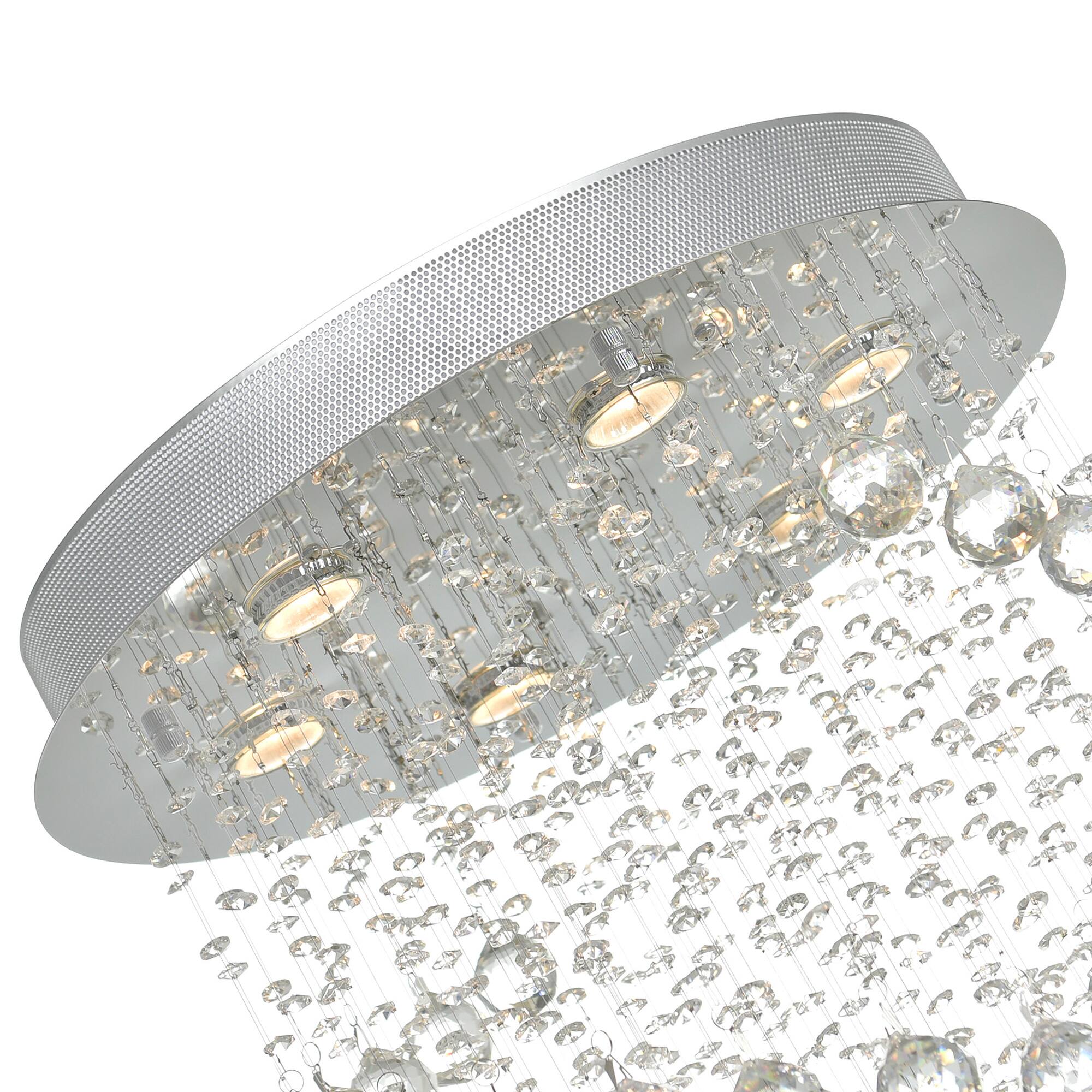 Back. CWI Lighting - Double Spiral 6 Light Flush Mount With Chrome Finish - Chrome.