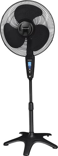 Honeywell - QuietSet 16" Stand Fan - Black-Front_Standard