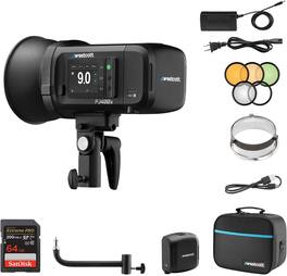 Westcott - FJ400 II 400Ws Flashes Touchscreen Strobe +8" Arm +64GB Bundle