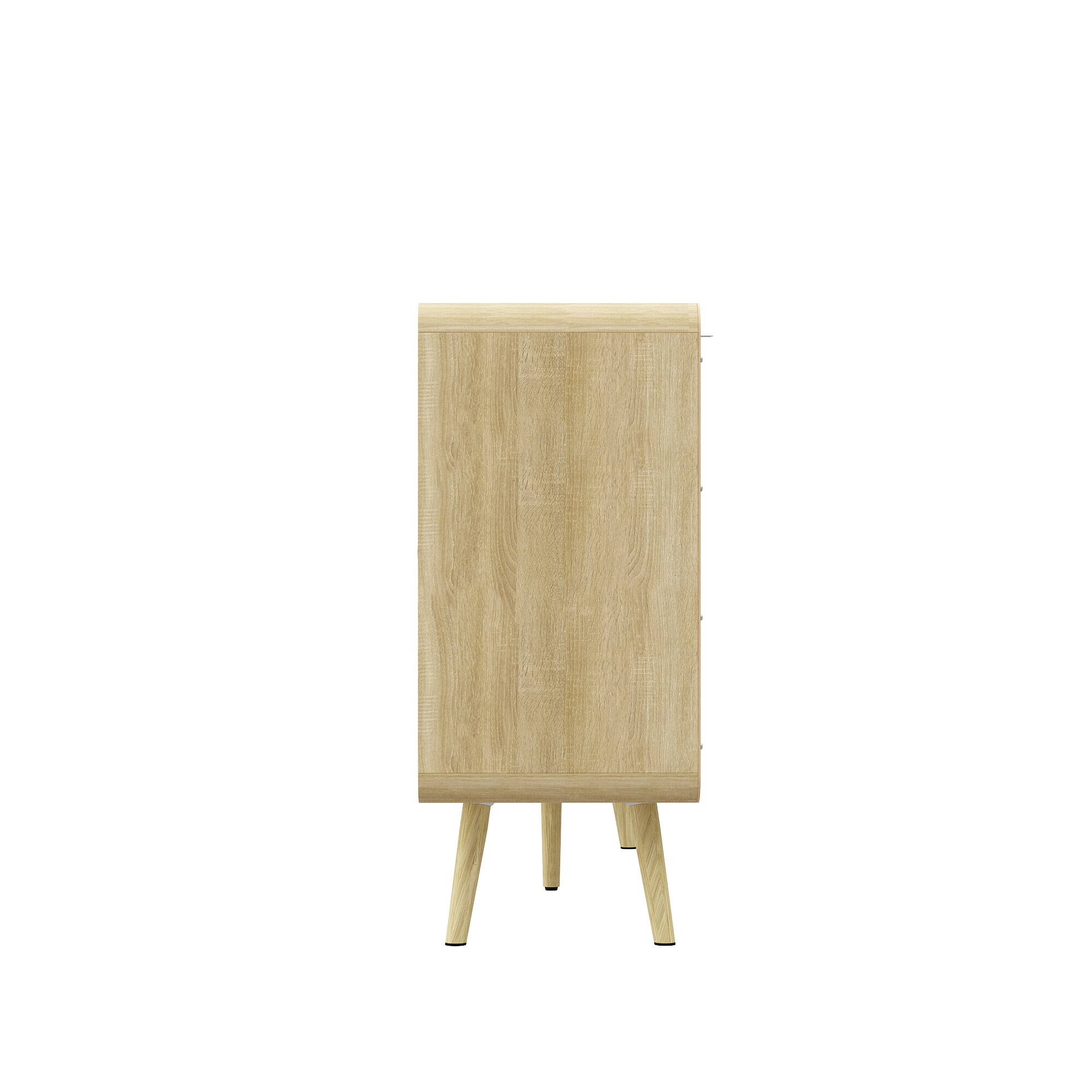 Left. FUFU & GAGA - FUFU&GAGA Japandi Rattan - Door Storage Cabinet: Anti - Tip, Rounded Edges for Multi - Room Use - Yellow.