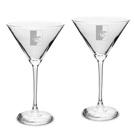 Front. Jardine - Pittsburg State Gorillas Two-Piece Traditional 10oz. Martini Glass Set - Multicolor.