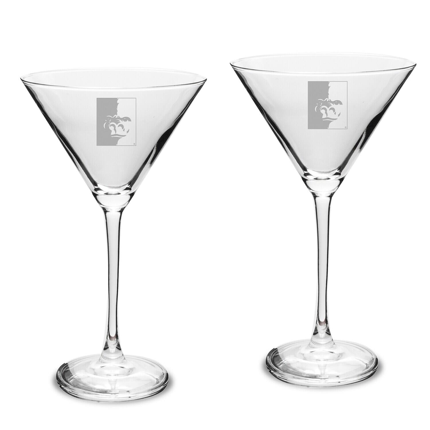 Front. Jardine - Pittsburg State Gorillas Two-Piece Traditional 10oz. Martini Glass Set - Multicolor.
