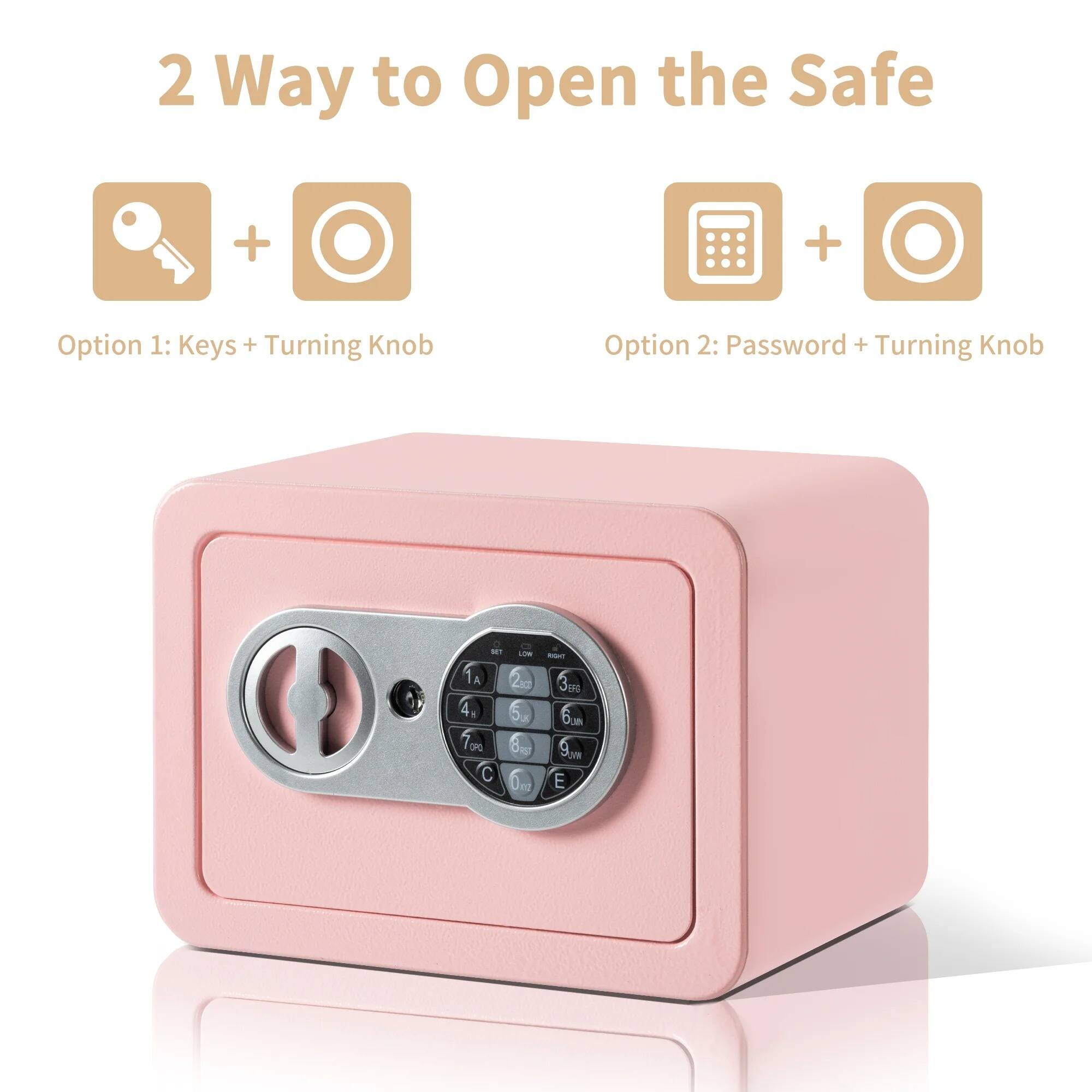 2 Way to Open the Safe

Option 1: Keys + Turning Knob

Option 2: Password + Turning Knob