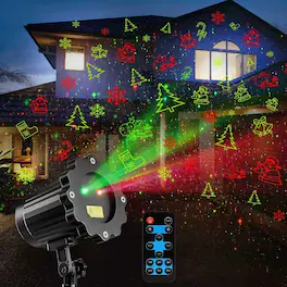 Dazzed Corner - Christmas Laser Projector Lights, 8 Patterns with Remote Control - Black