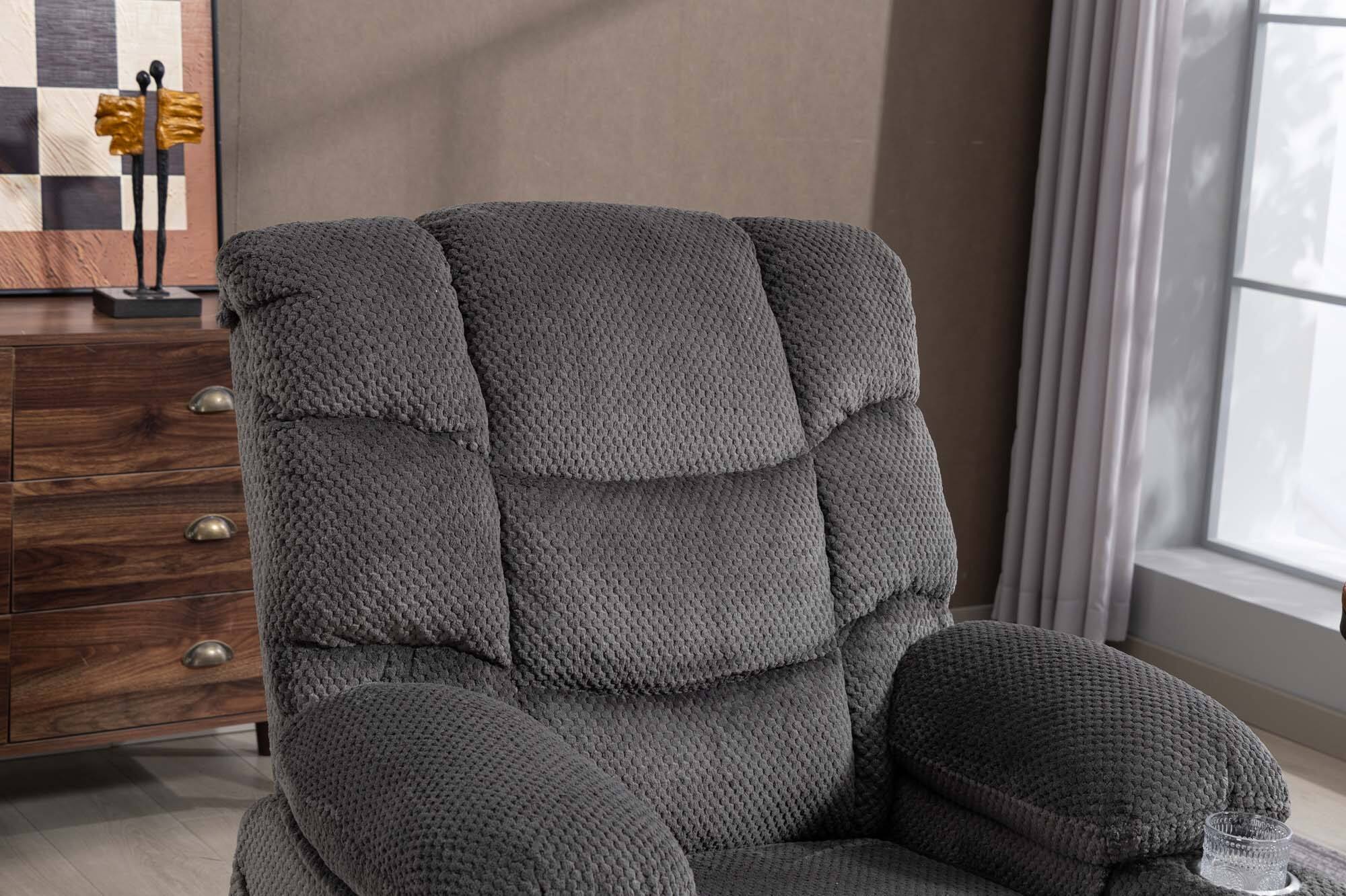 Alt View 4. Forest'nSky - Ultra-Wide Heated Massage Office Chair with Lift Assist, Swivel - for Living Room, Bedroom, Grey - Grey.