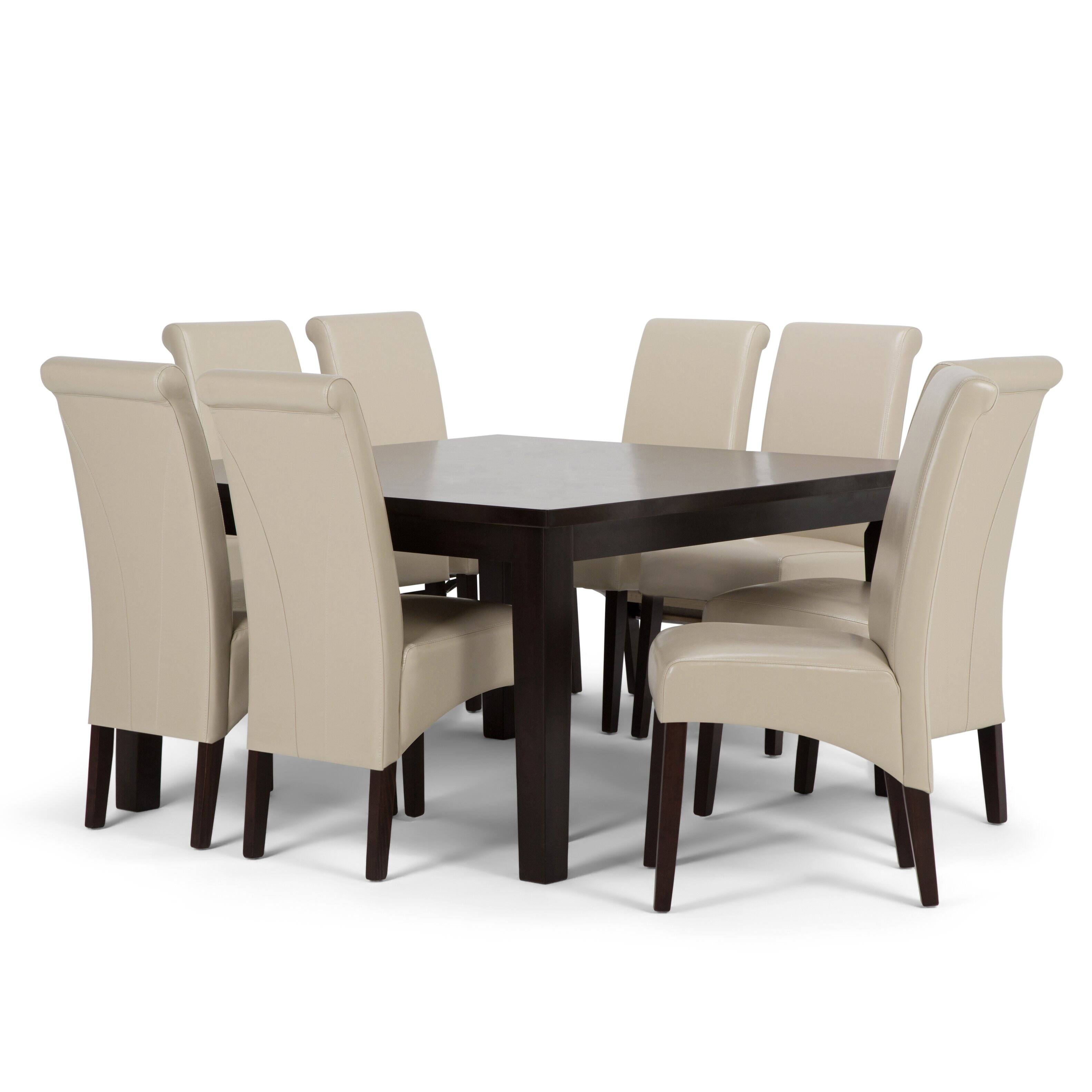 Front. Simpli Home - Avalon / Eastwood 9-Piece Dining Set - Satin Cream.