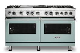 Viking - 5-Series Dual Fuel Self-Clean 60"W Sealed Burner Range - Splash