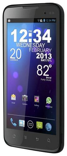 Front Standard. Blu - Quattro 4.5 Cell Phone (Unlocked) - Black.