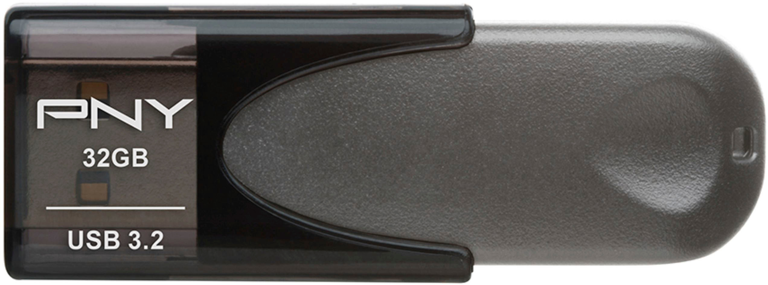 PNY - Elite Turbo Attache 4 32GB USB 3.0 Type A Flash Drive - Black/Gray