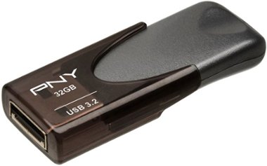 PNY - 32GB Turbo Attache 4 USB 3.0 Flash Drive - Black - Front_Zoom