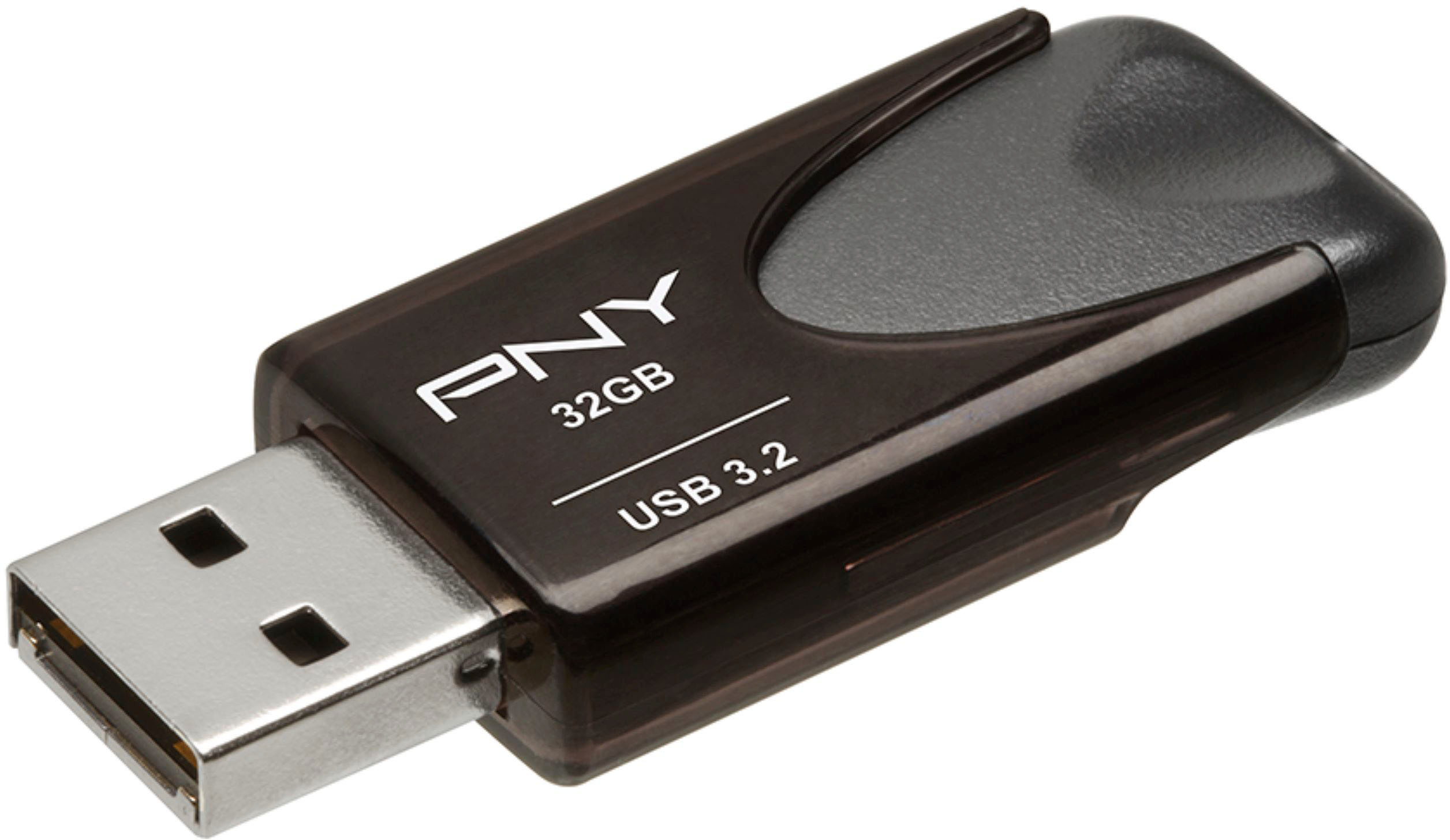 PNY Elite Turbo Attache 4 32GB USB 3.2 Flash Drive Gray P-FD32GTBAT4-GE -